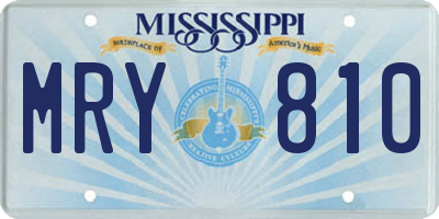 MS license plate MRY810