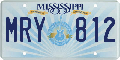 MS license plate MRY812