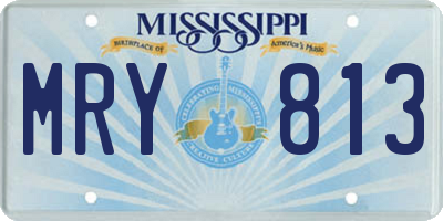 MS license plate MRY813