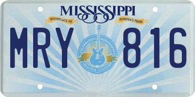 MS license plate MRY816
