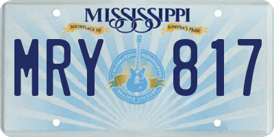 MS license plate MRY817