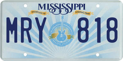 MS license plate MRY818