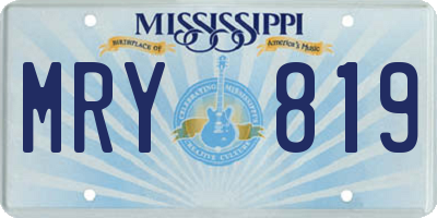 MS license plate MRY819
