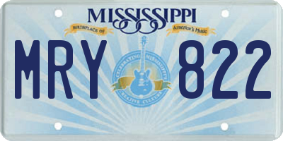 MS license plate MRY822
