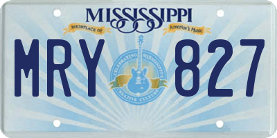 MS license plate MRY827