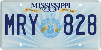 MS license plate MRY828