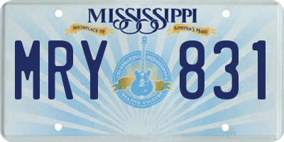MS license plate MRY831
