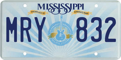 MS license plate MRY832