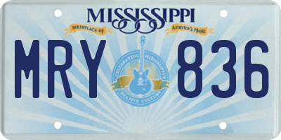MS license plate MRY836