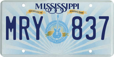 MS license plate MRY837