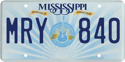 MS license plate MRY840