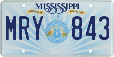 MS license plate MRY843