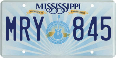 MS license plate MRY845