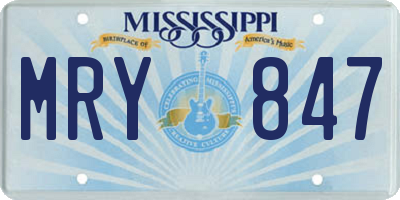 MS license plate MRY847