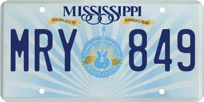 MS license plate MRY849