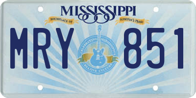 MS license plate MRY851