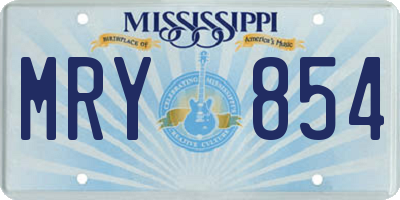 MS license plate MRY854