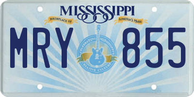 MS license plate MRY855
