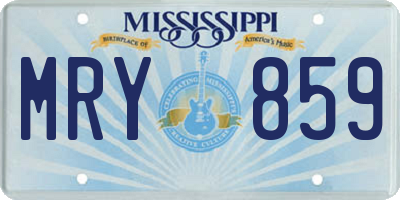 MS license plate MRY859