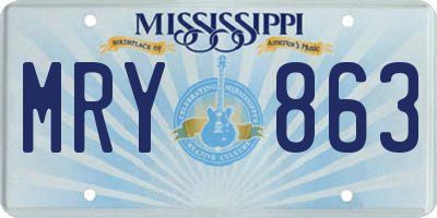 MS license plate MRY863