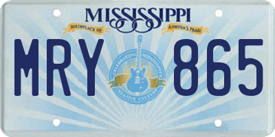 MS license plate MRY865