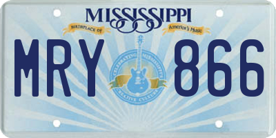 MS license plate MRY866