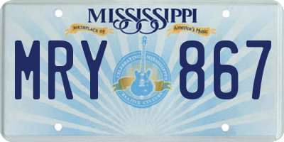 MS license plate MRY867
