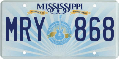 MS license plate MRY868