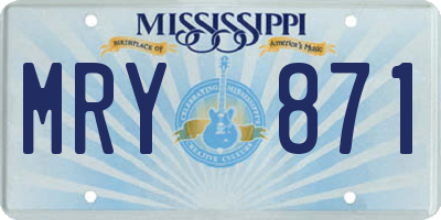 MS license plate MRY871