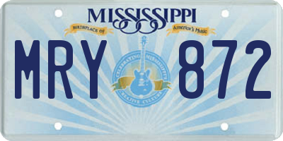 MS license plate MRY872