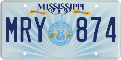 MS license plate MRY874