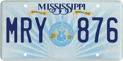 MS license plate MRY876