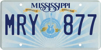 MS license plate MRY877