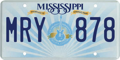 MS license plate MRY878