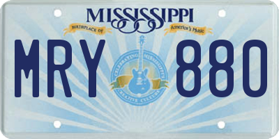 MS license plate MRY880