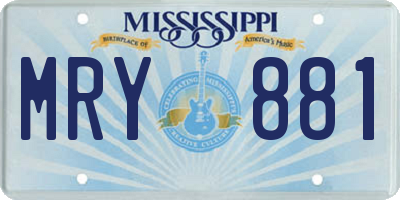 MS license plate MRY881
