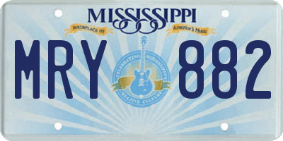 MS license plate MRY882