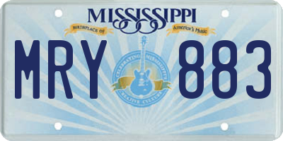 MS license plate MRY883