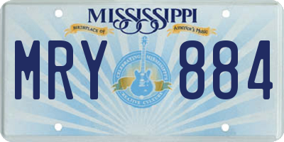 MS license plate MRY884