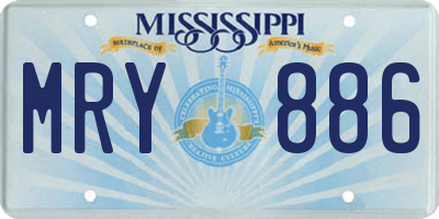 MS license plate MRY886