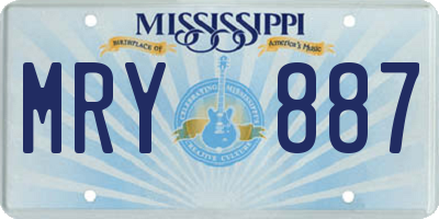 MS license plate MRY887