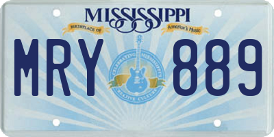 MS license plate MRY889