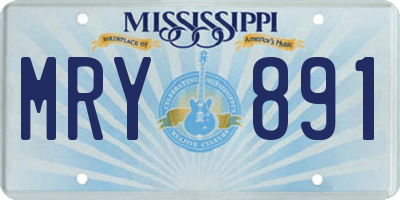MS license plate MRY891