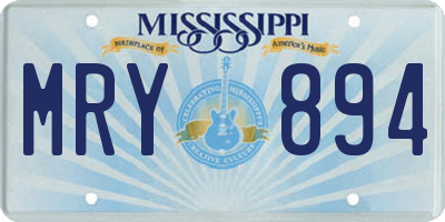 MS license plate MRY894