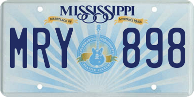 MS license plate MRY898