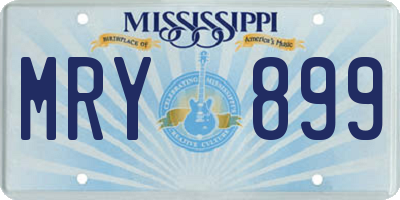 MS license plate MRY899