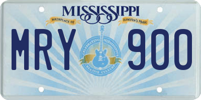 MS license plate MRY900