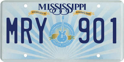 MS license plate MRY901