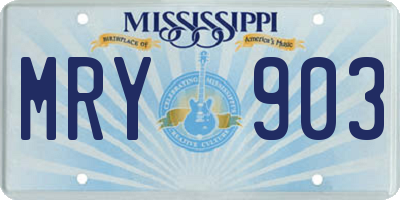 MS license plate MRY903
