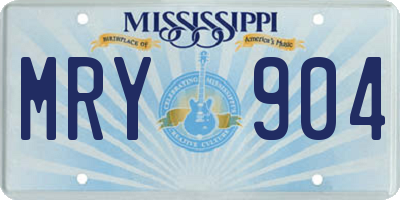 MS license plate MRY904